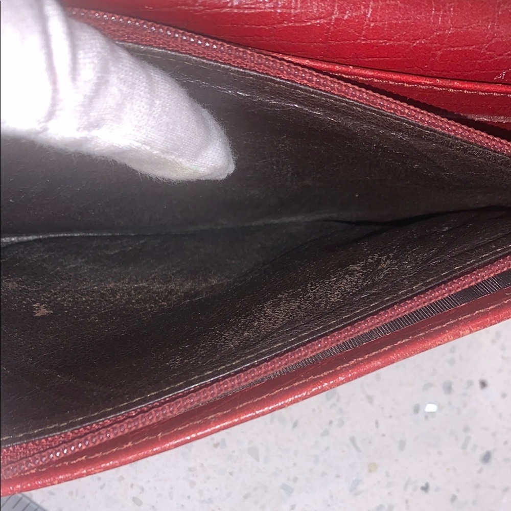 Gucci Red Leather bamboo wallet with silver Hardware - Picture 7 of 10